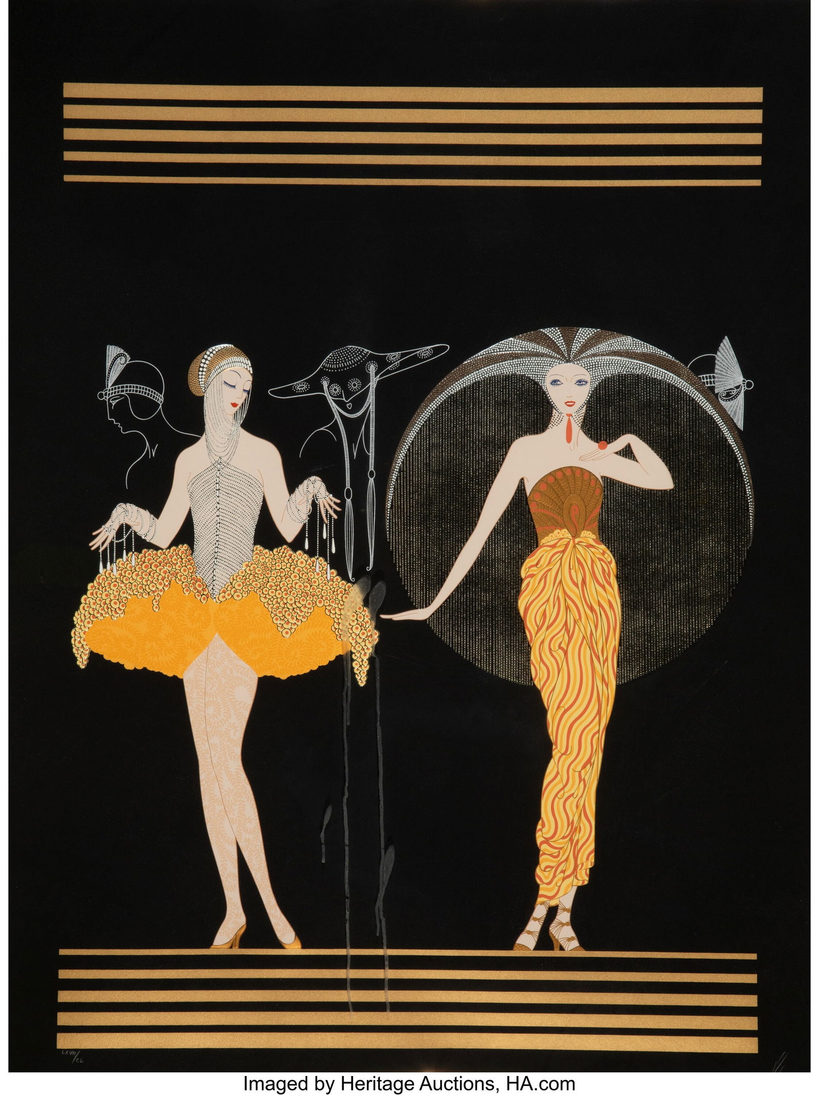 Erté Morning, Day, 1985 Serigraph in colors wit (1 of 2)