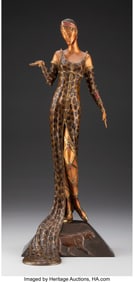 29028&colon; Erté Julietta&comma; 1987 Cold painted and gilt bronz
