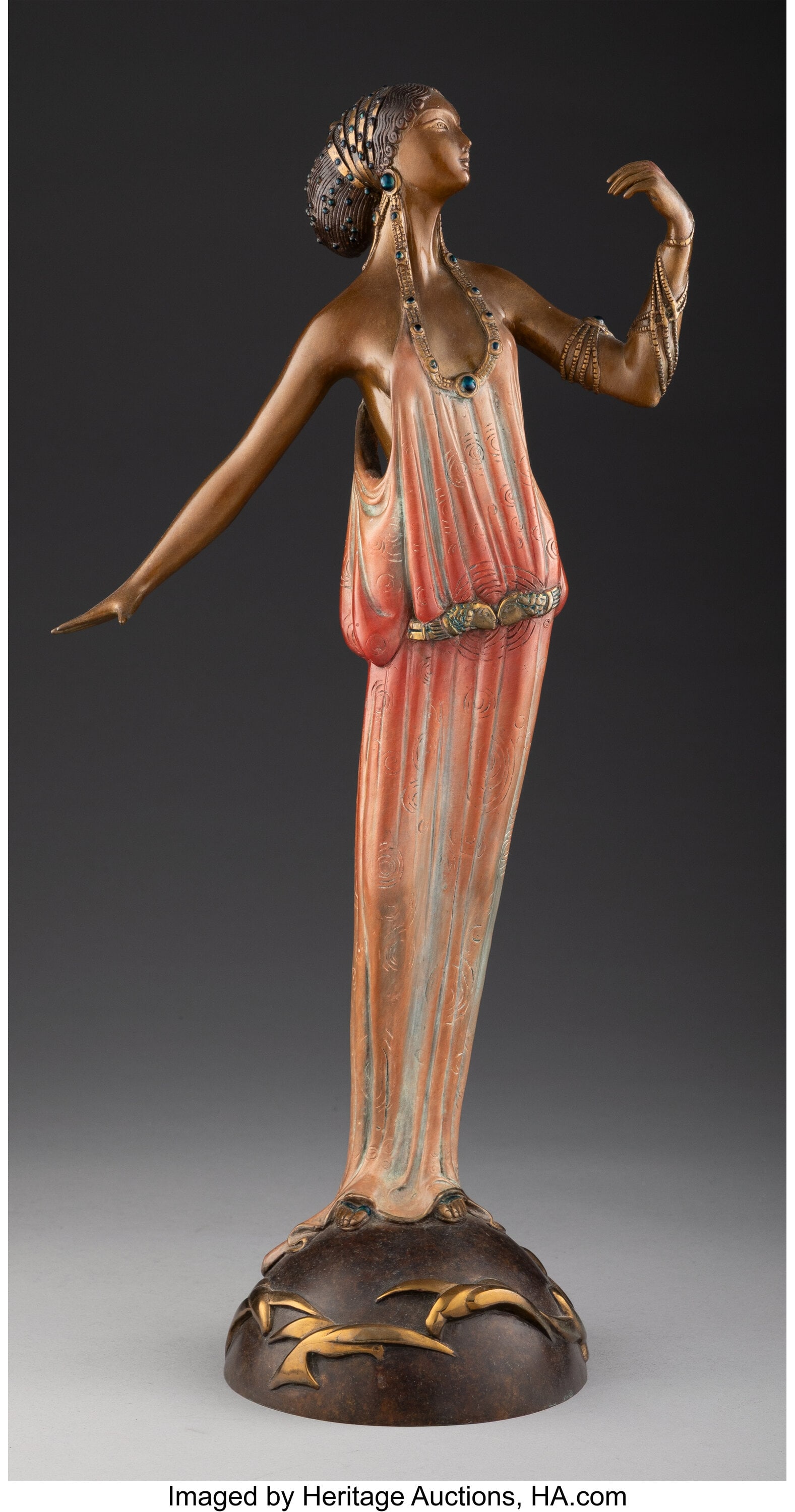 Erté Love Goddess, circa 1988 Cold painted and (1 of 3)