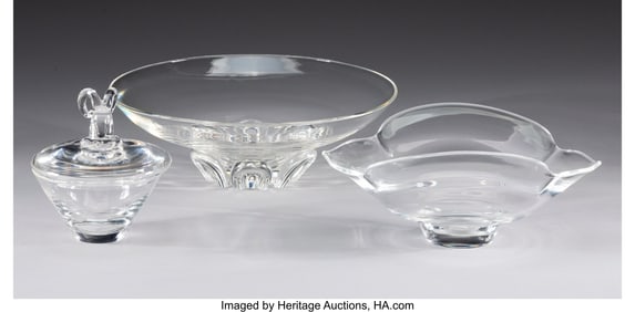 29071: Steuben Glass Works Three Table Articles, mid-20