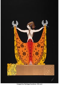 29033: Erté Venus, 1987 Serigraph in colors with meta