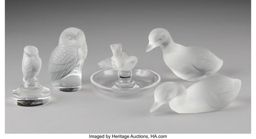 29075: Lalique, Baccarat Five Table Articles, post-1945