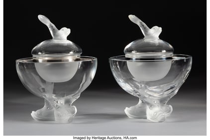 29076: Lalique Igor Caviar Dishes, post-1945 Clear and
