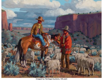 71033&colon; Fred Darge &lpar;American&comma; 1900-1978&rpar; Goat Herders Oi