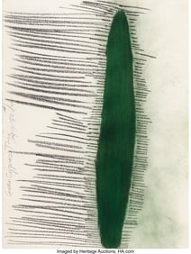 37030: Donald Keith Sultan (b. 1951) Green Cypress Tree
