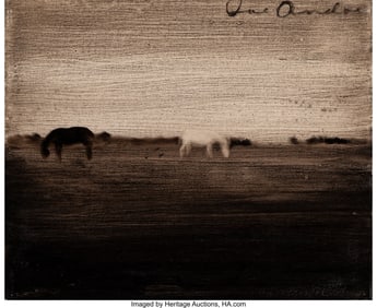 37113: Joe Andoe (b. 1955) Two Horses Oil on canvas 20