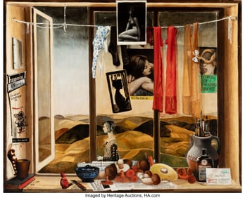 37120: Jerzy Krawczyk (1921-1969) Fenêtre, 1966 Oil on