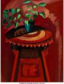 37123: Emilio Cruz (1938-2004) Sundial Table, 1990 Oil