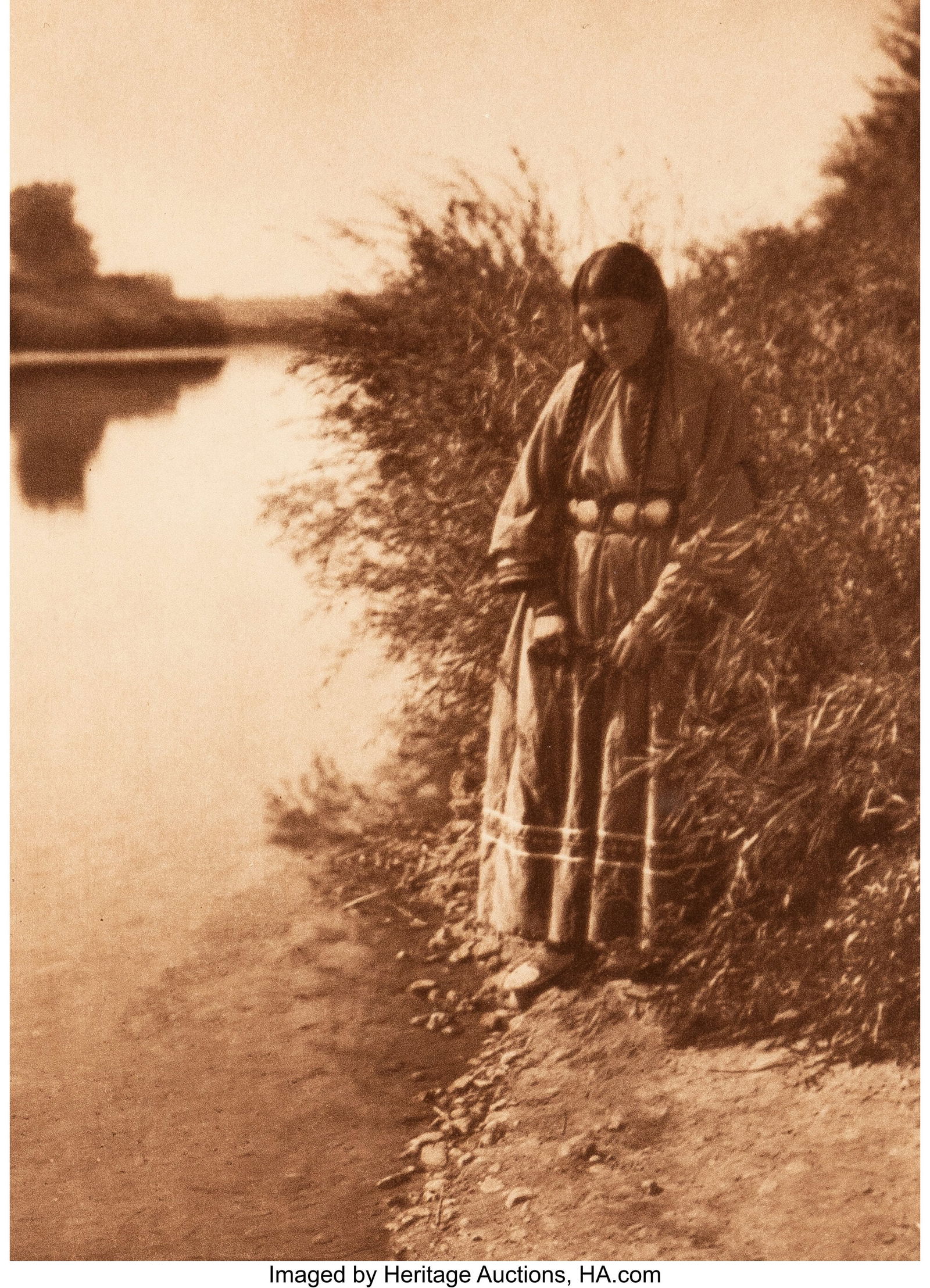 Edward Sheriff Curtis (American, 1868-1952) On L: Edward Sheriff Curtis (American, 1868-1952) On Little Powder River-Arapaho, 1910 Photogravure 7-1/4 x 5-1/4 inches (18.4 x 13.3 cm) (image&rp