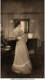 38056: James Craig Annan (British, 1864-1946) Portrait : James Craig Annan (British, 1864-1946) Portrait of Mrs. C (from Camera Work XIX), 1907 Photogravure 8-1/2 x 4-7/8 inches (21.6 x 12.4