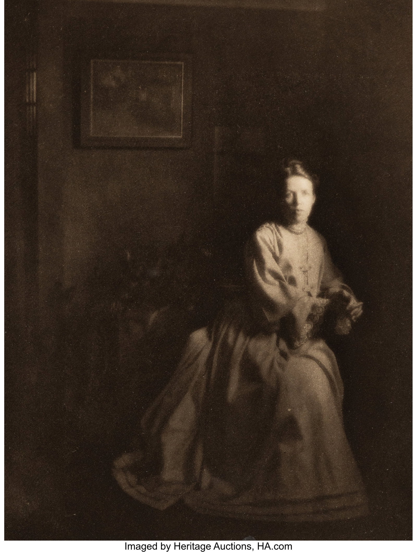 Clarence Hudson White (American, 1871-1925) Port: Clarence Hudson White (American, 1871-1925) Portrait of Mrs. Clarence H. White (from Camera Work XXIII), 1908 Photogravure 8-1/8 x 6-1/4 inches &l
