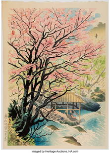 Itō Shinsui (Japanese, 1898-1972) Takara River: Itō Shinsui (Japanese, 1898-1972) Takara River in Spring, c. 1940 Woodblock print 18-5/8 x 13-1/4 inches (47.3 x 33.7 cm)