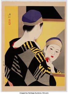 Itō Shinsui (Japanese, 1898-1972) Backstage (Ga: Itō Shinsui (Japanese, 1898-1972) Backstage (Gakuya), Showa 30 (1955) May Woodblock print 19-7/8 x 14-1/8 inches (50.5 x
