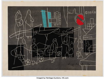 Saitō Kiyoshi (Japanese, 1907-1997) In Paris (1: Saitō Kiyoshi (Japanese, 1907-1997) In Paris (1), 1966 Woodblock print 17-3/4 x 23-3/4 inches (45.1 x 60.3 cm) (sheet,