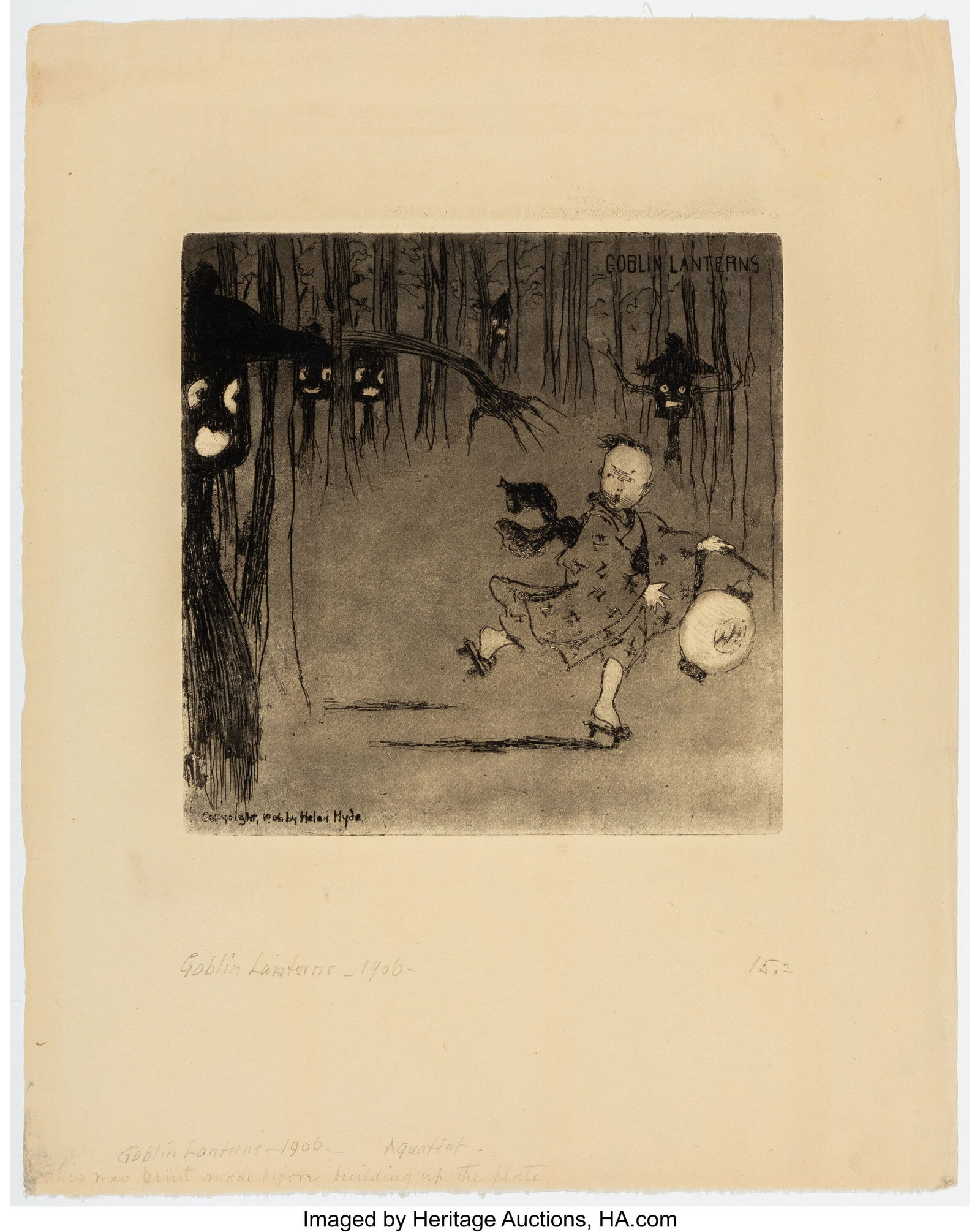 Helen Hyde (American, 1868-1919) A Group of Four: Helen Hyde (American, 1868-1919) A Group of Four Prints, c. 1900-10s Woodblock print and etching on paper 14-5/8 x 11-1/2 inches (37.1 x 29.2 cm