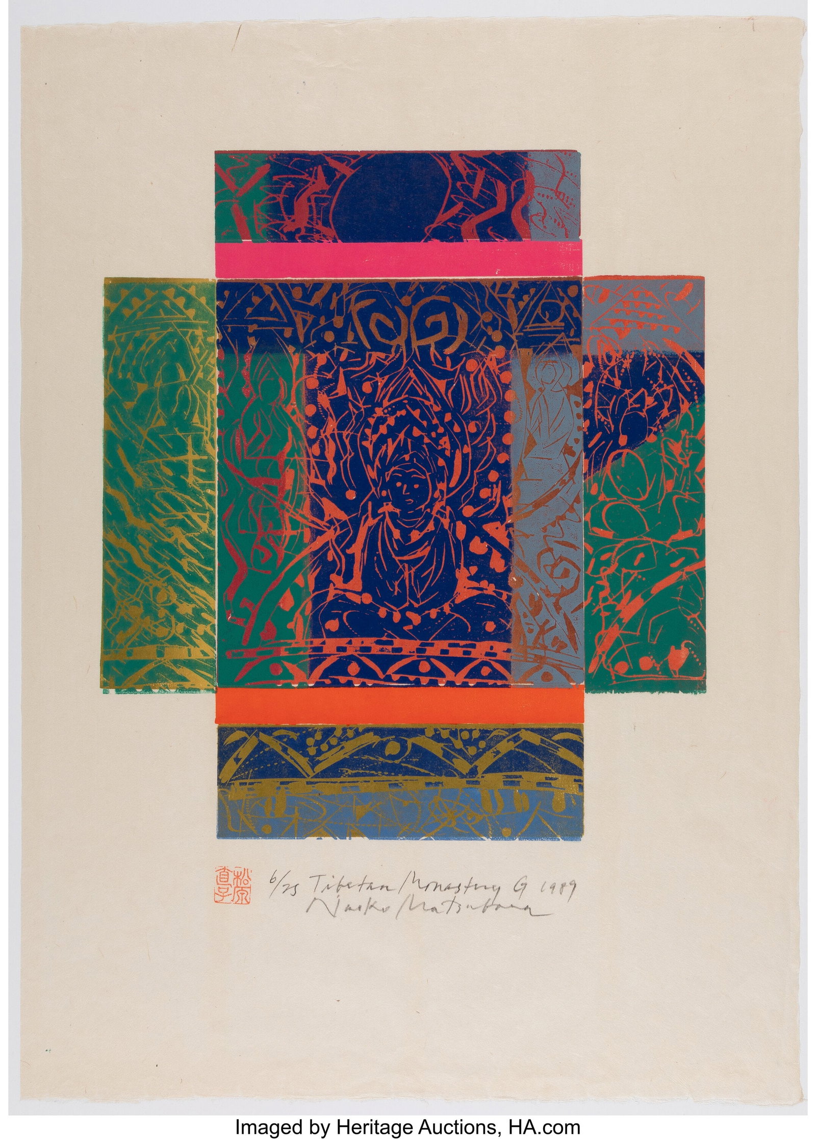 Matsubara Naoko (Japanese, b. 1937) A Group of T: Matsubara Naoko (Japanese, b. 1937) A Group of Three Woodblock prints Woodblock print 27 x 19-5/8 inches (68.6 x 49.8 cm) (largest sheet) E