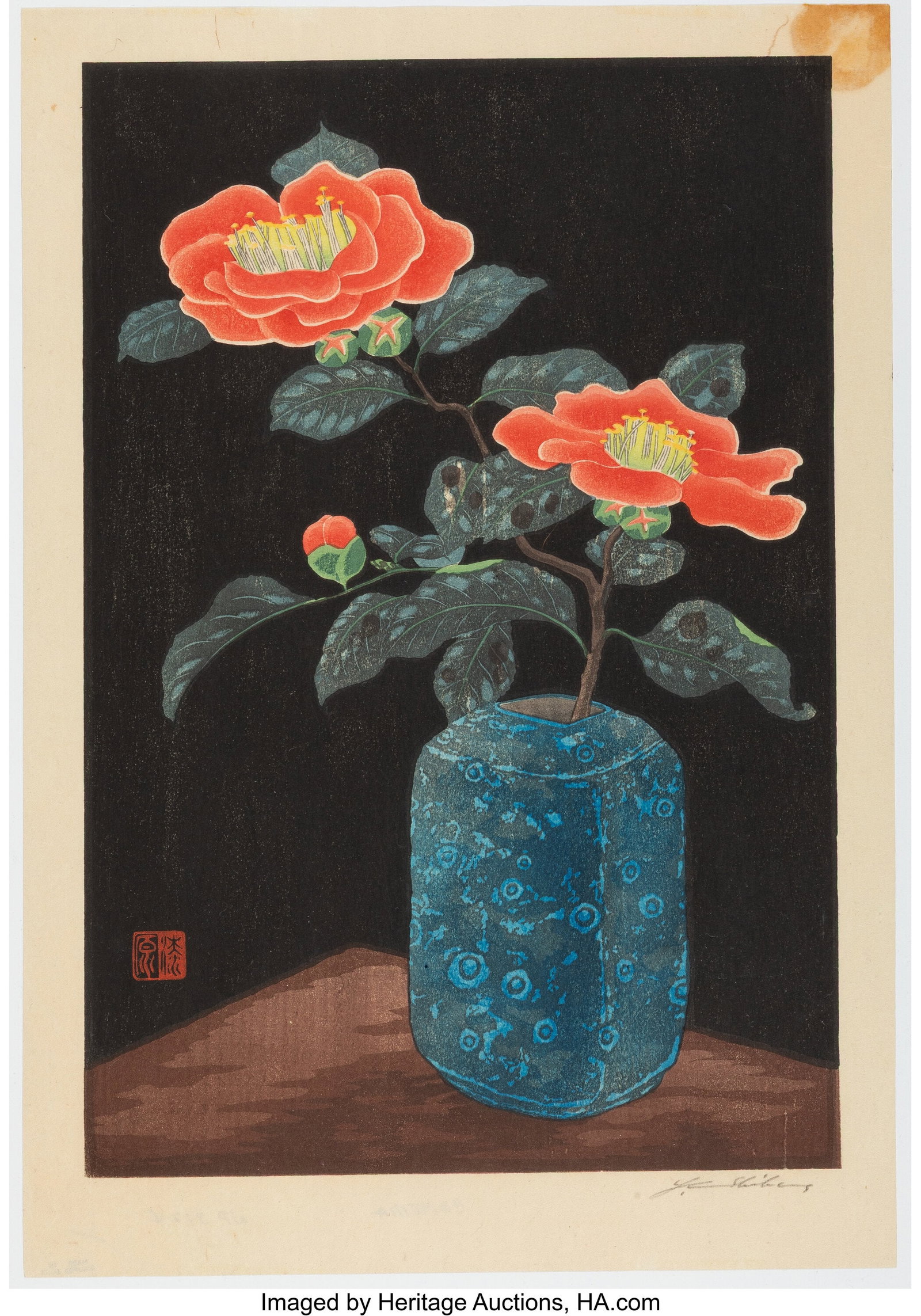 Various Artists (Japanese, 20th Century) A Group: Various Artists (Japanese, 20th Century) A Group of Six Still Life Flowers Prints, 20th century Woodblock print 17-1/2 x 12-1/8 inches (44.5 x 30.8 cm&
