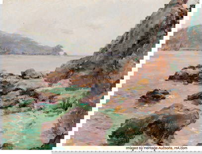 27023&colon; Louis Ritter &lpar;American&comma; 1854-1892&rpar; Coast of Capr: Louis Ritter &lpar;American&comma; 1854-1892&rpar; Coast of Capri&comma; 1889 Oil on canvas 10-1&sol;2 x 14 inches &lpar;26&period;7 x 35&period;6 cm&rpar; Signed&comma; dated&comma; and titled lower