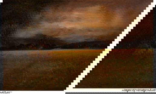 27153&colon; James Everett Stuart &lpar;American&comma; 1852-1941&rpar; Showe: James Everett Stuart &lpar;American&comma; 1852-1941&rpar; Showers&comma; Upper Napa Valley&comma; 1915 Oil on canvas 18 x 30 inches &lpar;45&period;7 x 76&period;2 cm&rpar; Signed&comma; dated&comma;