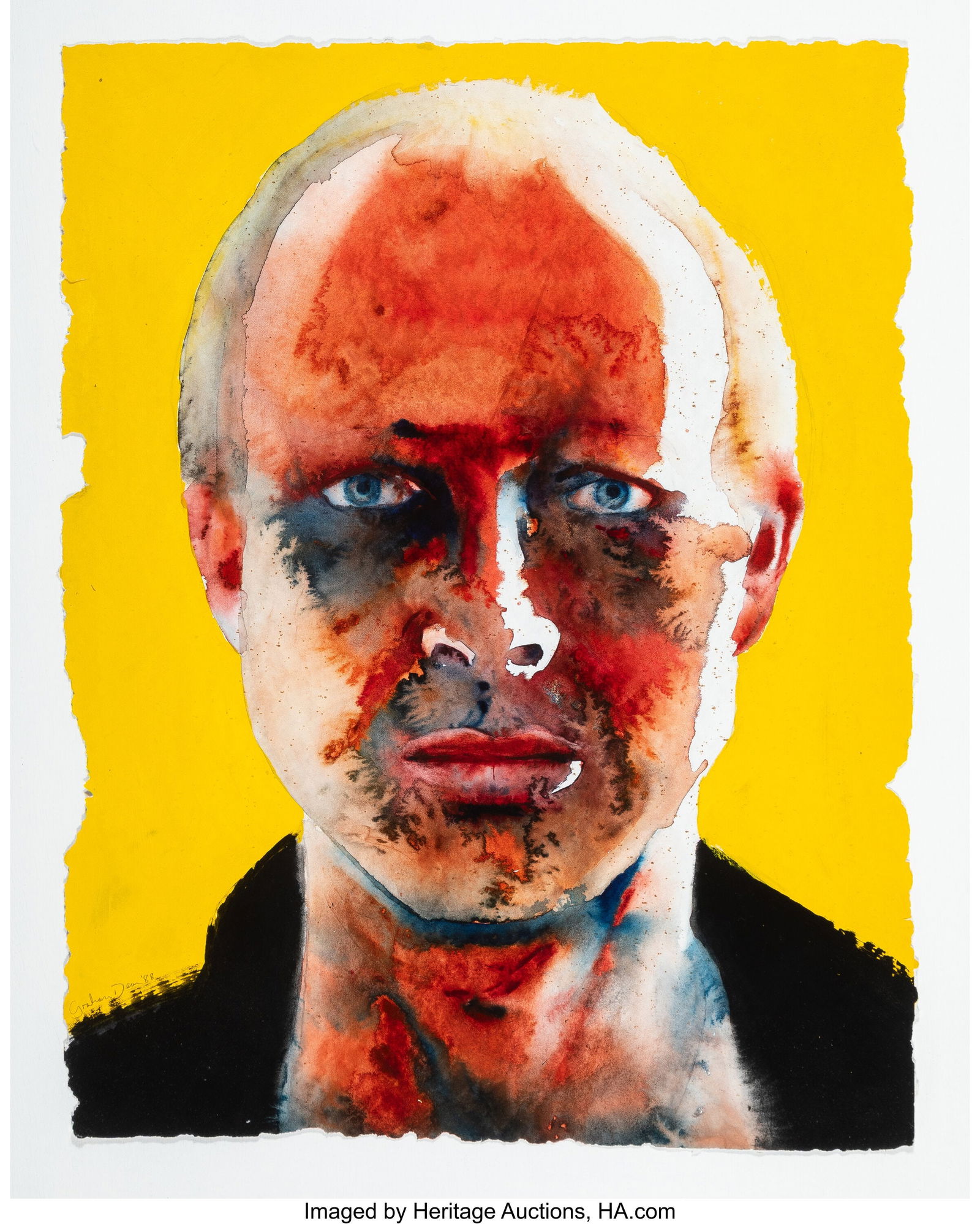 Graham Dean (British, b. 1951) Self Portrait, 19: Graham Dean (British, b. 1951) Self Portrait, 1988 Watercolor and acrylic on paper 22-3/8 x 17 inches (56.7 x 43.2 cm) (sheet) Signed