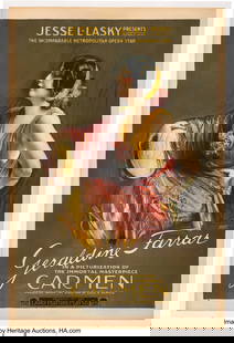 Carmen (Paramount, 1916), One Sheet Poster. Vint: Carmen &lpar;Paramount&comma; 1916&rpar;&comma; One Sheet Poster&period; Vintage original 28" x 42" one sheet movie poster&period; Carmen was a notable early collaboration between Cecil B&period; DeMi