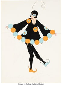 90148: Erté Concept Sketch for Unknown Production. Vin