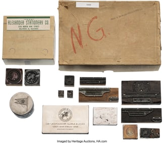 90248: Cecil B. DeMille Group of (14) Wood Block Stamps