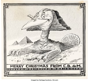 90251: Cecil B. DeMille Original Christmas Card Artwork