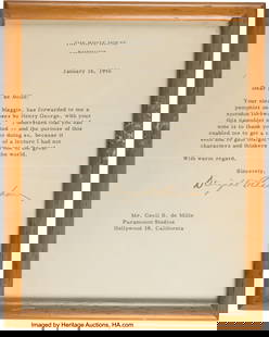Cecil B. DeMille Group of (3) President Dwight D: Cecil B. DeMille Group of (3) President Dwight D. Eisenhower Framed Correspondence. Vintage group of (3) framed pieces of correspondence from President Dwight