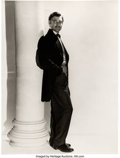 Clark Gable in A Free Soul (MGM, 1931), and Gone: Clark Gable in A Free Soul &lpar;MGM&comma; 1931&rpar;&comma; and Gone with the Wind &lpar;MGM&comma; 1939&rpar;&comma; 13" x 10" Original Portrait Gallery Photographs &lpar;2&rpar; by Clarence Sincla
