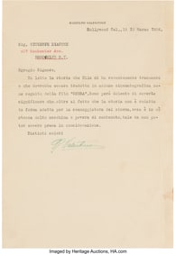 89065: Rudolph Valentino Signed Typewritten Letter (ca.