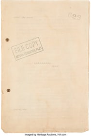 89088: The Invisible Man (Universal, 1933), Typed-Carbo