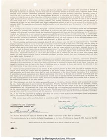 89189: Marilyn Monroe Signed William Morris Agency Cont