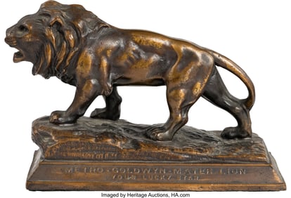 89101: MGM Lion Bronze Studio Paperweight (ca. 1940s).