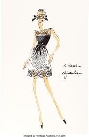 89208: Audrey Hepburn Black Cocktail Dress with Mask Sk