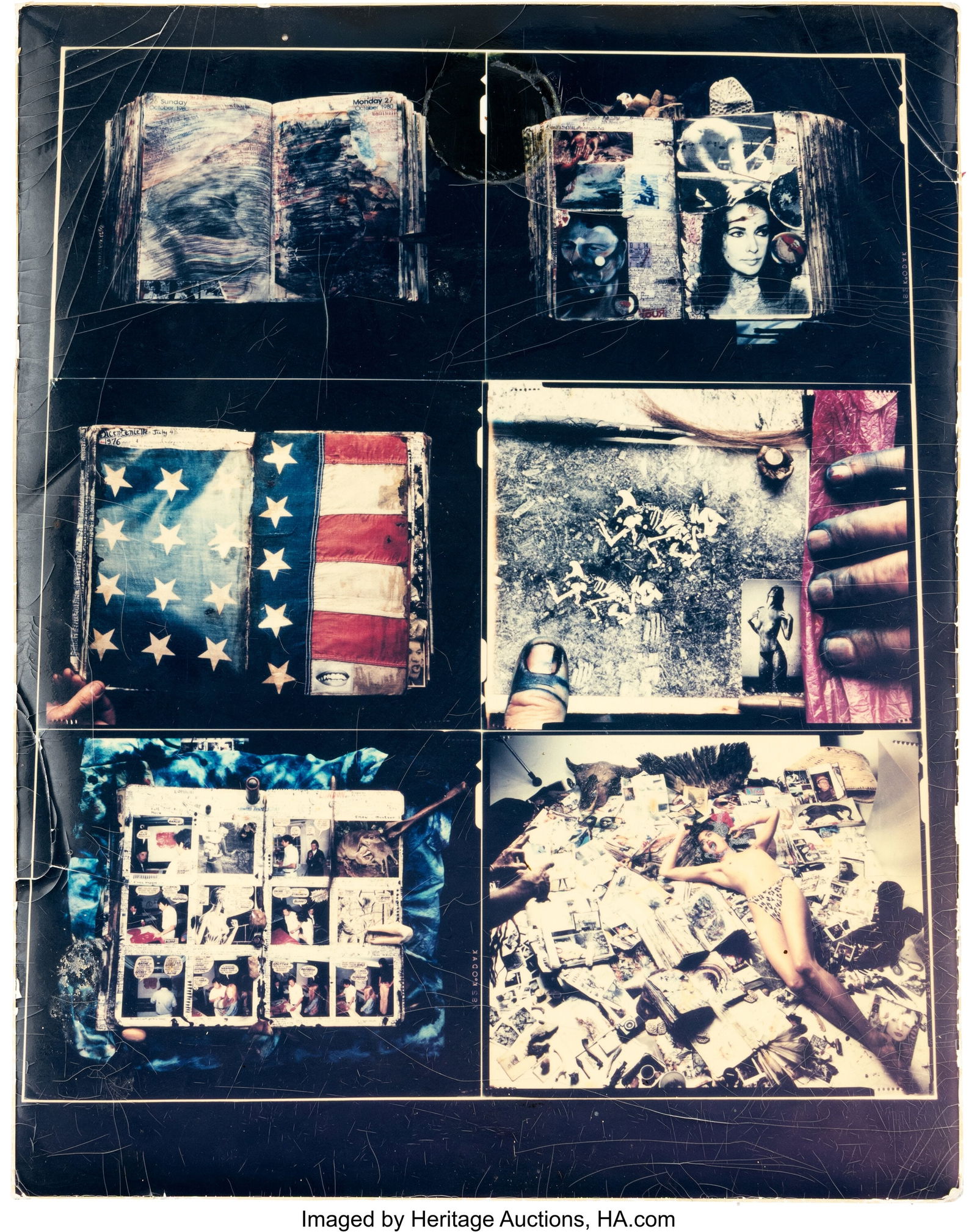 Peter Beard Correspondence to Terry and Nile Sou: Peter Beard Correspondence to Terry and Nile Southern (ca. 1979–1993). Original group of (7) pen, ink, and mixed media collage letters and postcards