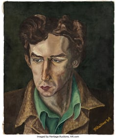 89234: Original Oil Portrait of Terry Southern by P. Wa