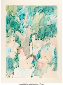 89256: Neil Welliver, Vintage Figurative Watercolor (19