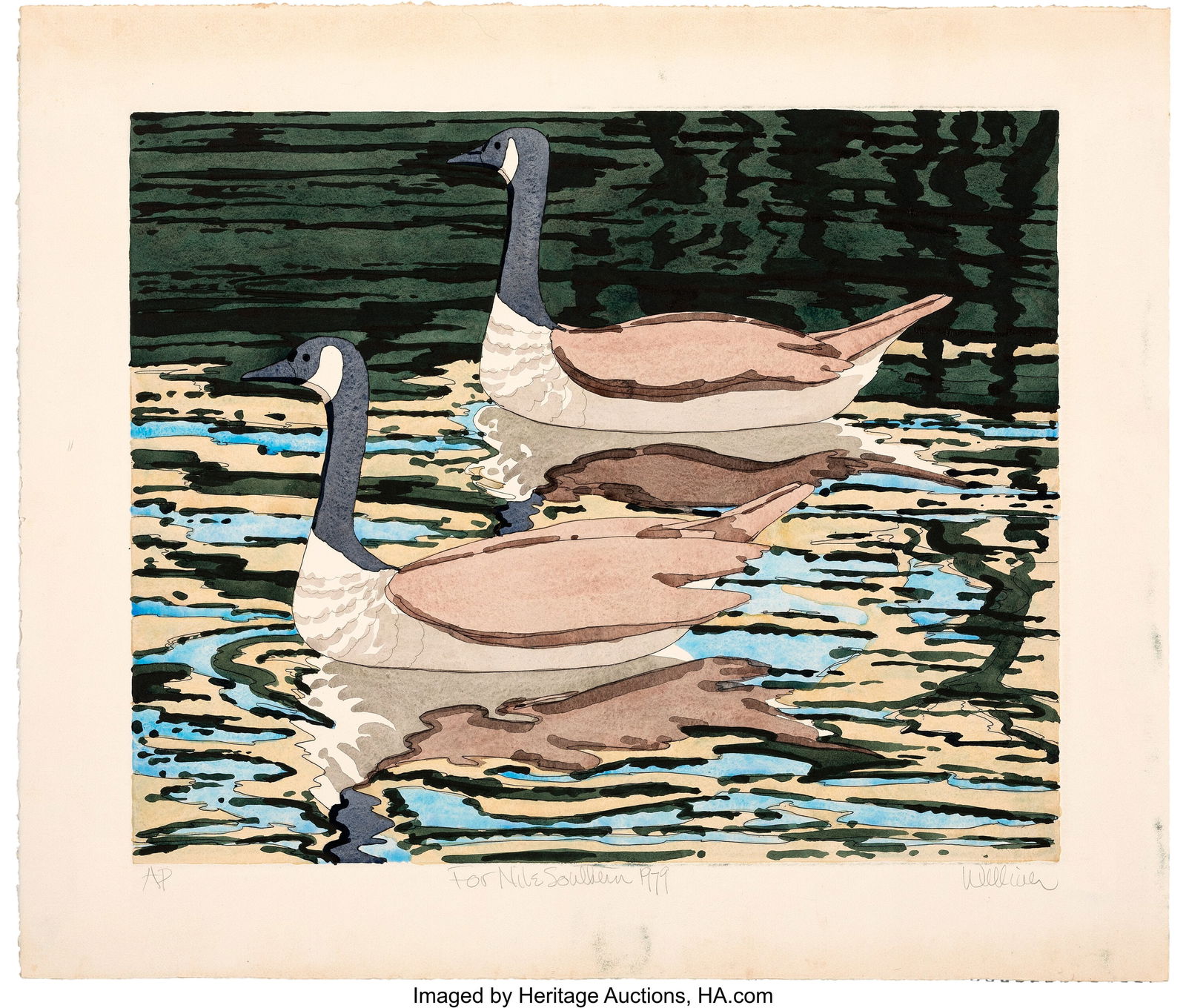 Neil Welliver Group of (5) Nature Lithographs an: Neil Welliver Group of (5) Nature Lithographs and Artist's Proofs. Original group of (5) art prints by artist Neil Welliver, including (1) watercolor lithogr