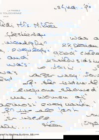 89230: Audrey Hepburn UNICEF Signed Thank You Letter an