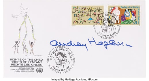 89232: Audrey Hepburn Collection of (8) Signed United N
