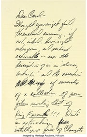 89286: Letter to Carol Southern from Terry Southern, an