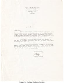 89250: Letter from Stanley Kubrick to Carol Southern, (
