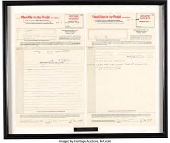 89341: John Lennon, Signed and Annotated Who's Who In T