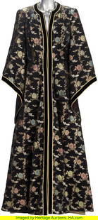 Harem (ABC TV, 1986), Ava Gardner "Kadin" Mandar: Harem &lpar;ABC TV&comma; 1986&rpar;&comma; Ava Gardner "Kadin" Mandarin Gown and Undergown&period; Vintage original pair of gowns&comma; including &lpar;1&rpar; black silk damask&comma; collarless&co