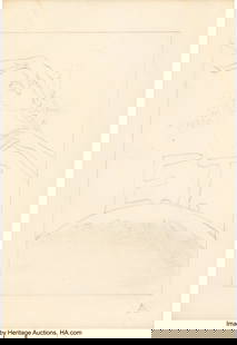 E.T. The Extra-Terrestrial (Universal, 1982), Or: E.T. The Extra-Terrestrial (Universal, 1982), Original Preliminary Pencil Poster Artwork by John Alvin. John Alvin's poster artwork for E.T.