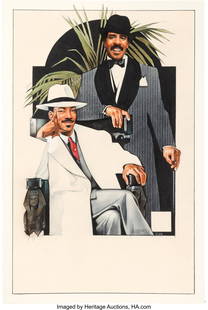 Harlem Nights (Paramount, 1989), Original Poster: Harlem Nights &lpar;Paramount&comma; 1989&rpar;&comma; Original Poster Concept Art by Drew Struzan&period; In Harlem Nights&comma; Richard Pryor gives a measured late-career performance as "Sugar" Ray