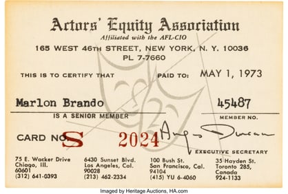 89484: Marlon Brando Personal Actors Equity Association