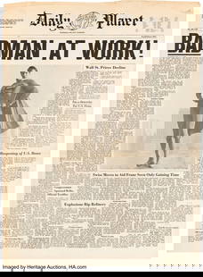 Superman III (Warner Bros., 1983), Group of (5): Superman III &lpar;Warner Bros&period;&comma; 1983&rpar;&comma; Group of &lpar;5&rpar; Newspaper Props&period; Original group of &lpar;5&rpar; black-and-white prop newspapers from Superman III&comma;