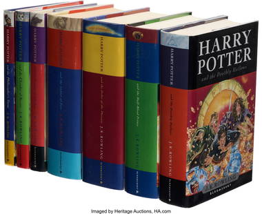 J.K. Rowling. A Complete set of (7) Signed Hardc: J.K. Rowling. A Complete set of (7) Signed Hardcover First Editions of the Harry Potter Series, Including the Rare Hardback Issue (one of 500 copies) of the First Printing of Harry Potter and the Phil